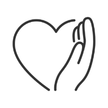 Icon Hand hält Herz